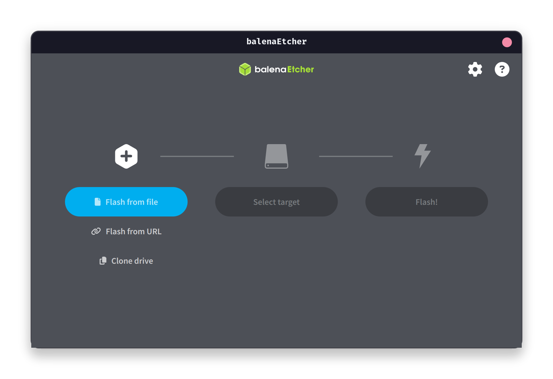 Окно Balena Etcher