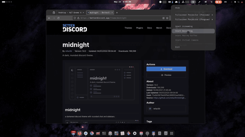 BetterDiscord themes in Vesktop